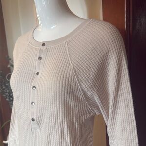 NWT Z Supply size small Sandstone light fleece like waffle Cream Sweater